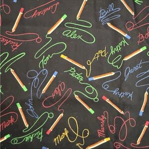 MARY ELLEN HOPKINS SSI Chalkboard Signatures Names Quilting Cotton Fabric 1y+34"